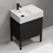 Modern Small Black Bathroom Vanity, 24